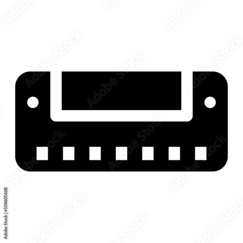 Harmonica Glyph Icon Vector