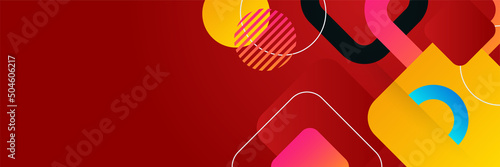 Vector Geometric abstract red colorful with dynamic shape design background