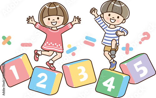 元気にジャンプする子供