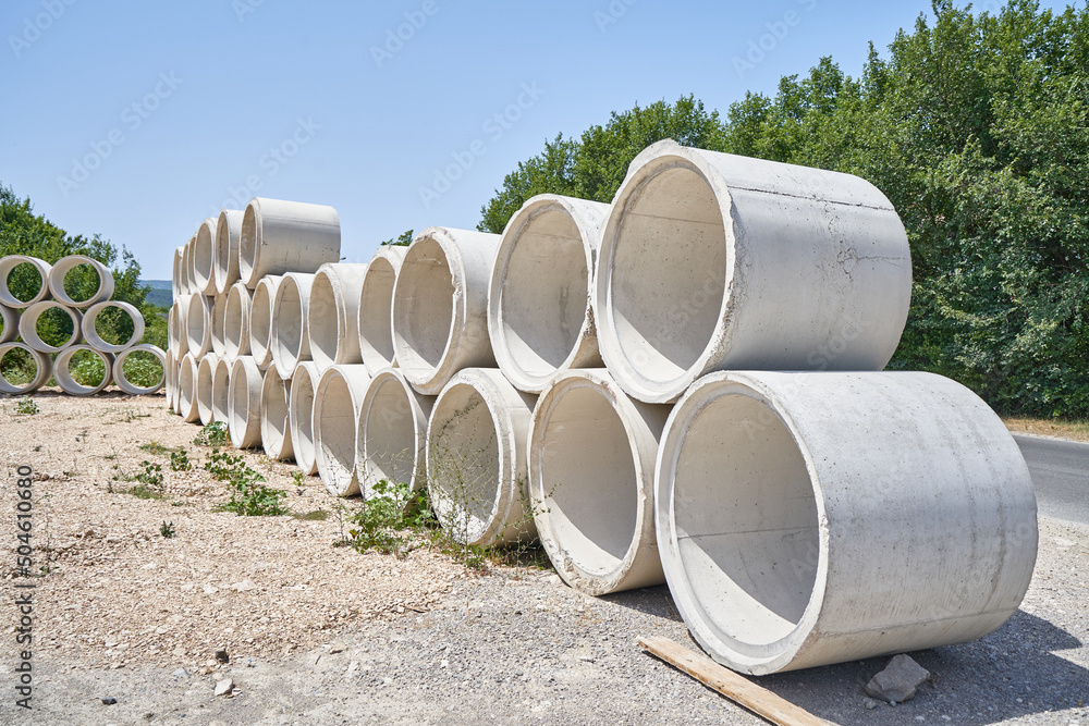 Concrete reinforced drainage pipe for septic system and wells