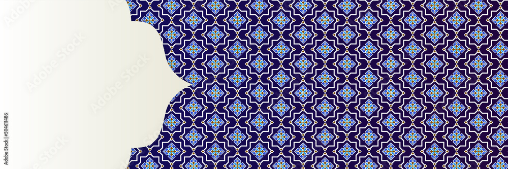 Modern Abstract Arabic seamless pattern blue colorful design background