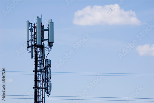 The top of a cell phone tower.