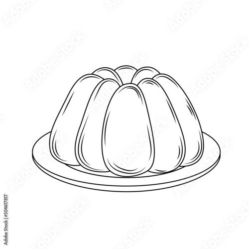 Vector of Jelly Pudding hand drawn sketch style. Drawing element design. Used for menu, poster, banner, label, logo or printed t-shirts, etc.