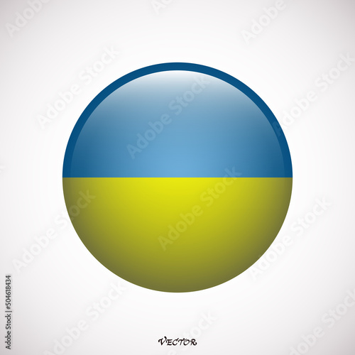 Free Download Ukraine flag circle shape button glass texture vector illustration - GFXLoad