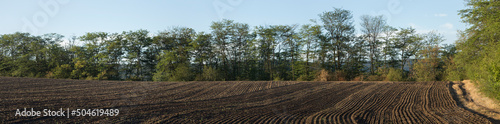 Картината върху платно Agricultural lands are plowed, and prepared for vegetation.