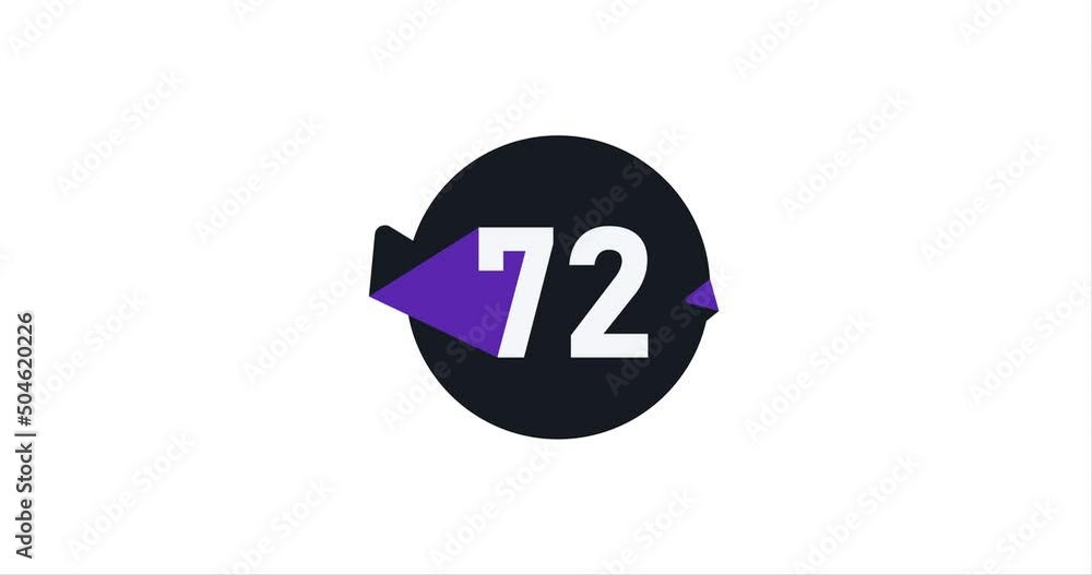Number 72 logo modern animation design Number 72 logo modern animation design