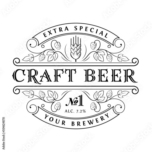 Original vintage badge logo design template for beer house bar pub