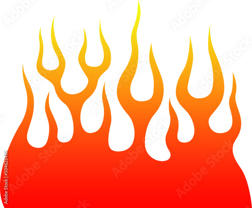 Fire flames isolated on white background. Tribal tattoo design.