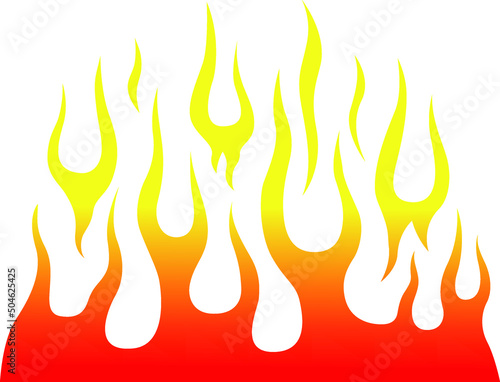 Fire flames isolated on white background. Tribal tattoo design.