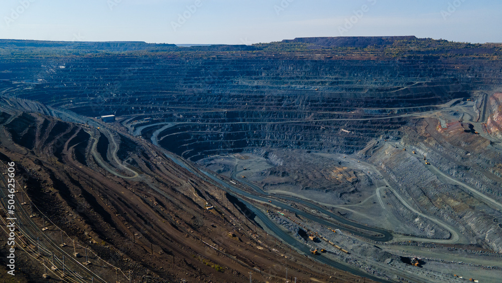 Huge iron ore quarry iron ore quarry top view Aero photo shoot. Huge iron ore quarry iron ore quarry top view Aero photo shoot.
