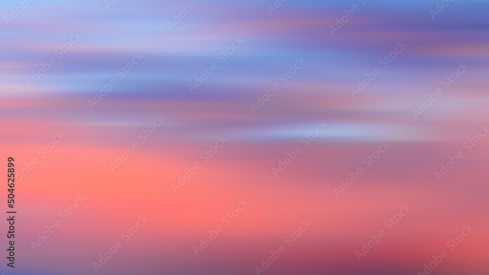 Colorful cloudy sky at sunset. Gradient color. Sky texture, abstract nature background motiom blur.