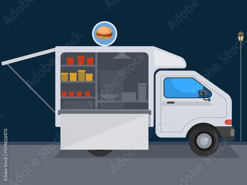 Food truck, street fast food Truck