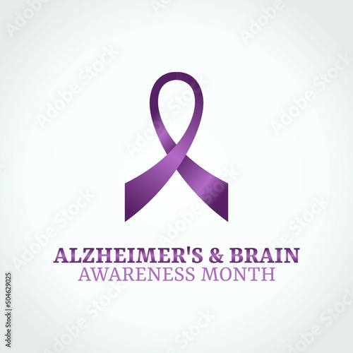 vector graphic of alzheimer's and brain awareness month good for alzheimer's and brain awareness month celebration. flat design. flyer design.flat illustration.
