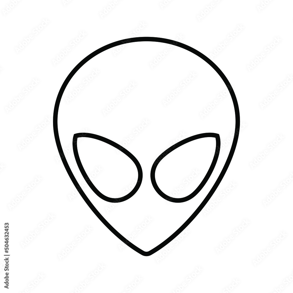 Alien icon. Alien head symbol for apps and websites. Vector illustration isolated on background. Vector EPS 10 Alien icon. Alien head symbol for apps and websites. Vector illustration isolated on background. Vector EPS 10