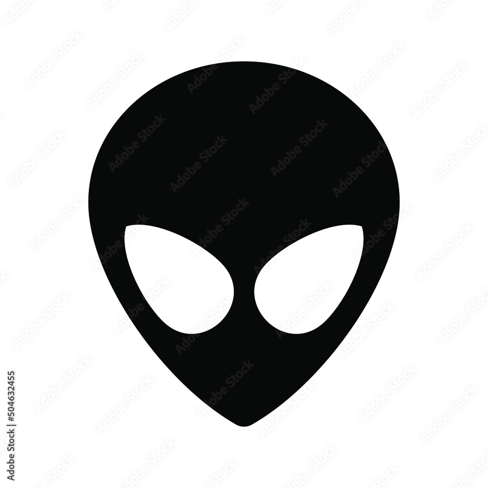 Alien icon. Alien head symbol for apps and websites. Vector illustration isolated on background. Vector EPS 10 Alien icon. Alien head symbol for apps and websites. Vector illustration isolated on background. Vector EPS 10