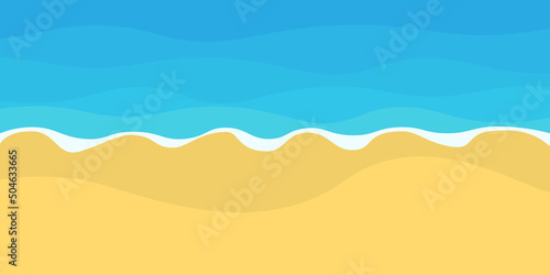 Background with sea shore. Vector image in a flat style.