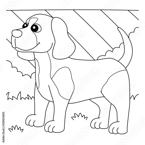 Beagle Dog Coloring Page for Kids