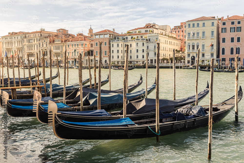 Gondolas around Venice