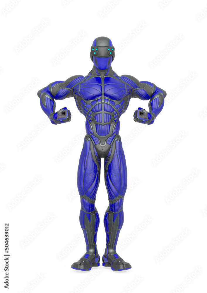 super hero is ready to attack in an exosuit super hero is ready to attack in an exosuit