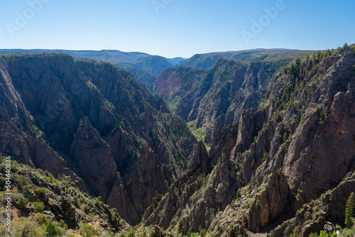 Black Canyon of the Gunnison National Park on a sunny day.
