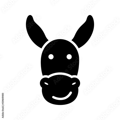 Donkey glyph icon. Farm animal vector illustration