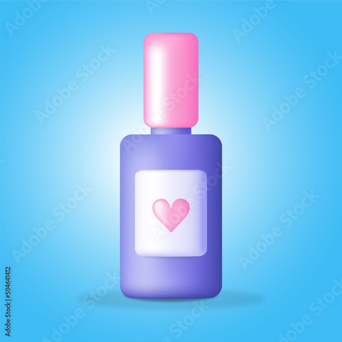 Nail polish bottle in soft 3D style