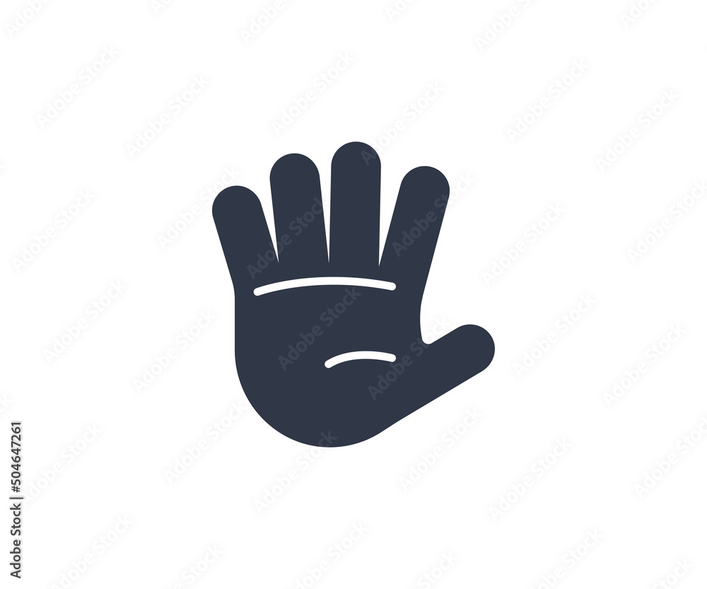 Obraz premium Hand with Fingers Splayed Gesture Emoticon. Vector Hand with Fingers Splayed Emoji