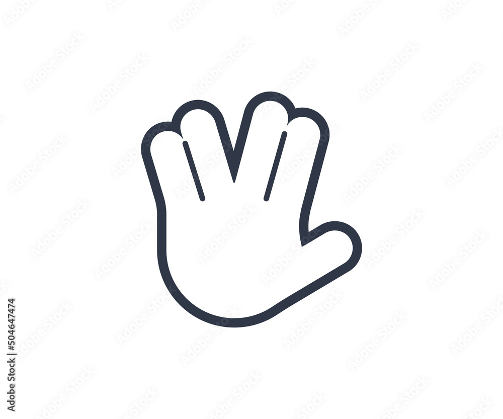 Vulcan Salute Gesture Emoticon. Vector Vulcan Salute Emoji Vulcan Salute Gesture Emoticon. Vector Vulcan Salute Emoji