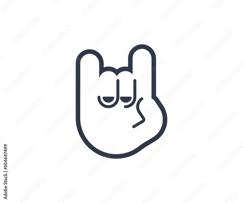 Sign of the Horns Gesture Emoticon. Vector Sign of the Horns Emoji Sign of the Horns Gesture Emoticon. Vector Sign of the Horns Emoji
