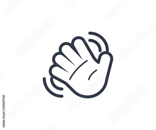 Waving hand vector emoticon. Isolated hello, hi, bye hand gesture emoji illustration