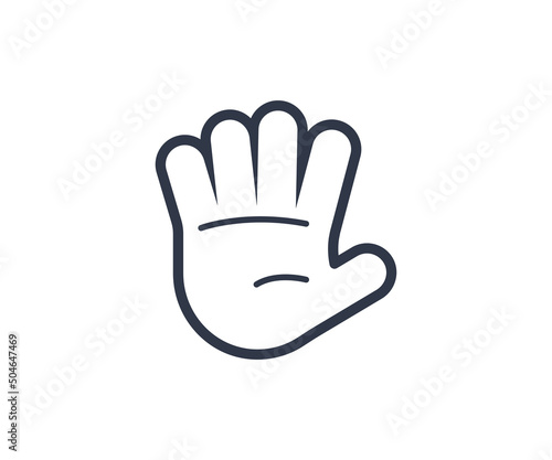 Hand with Fingers Splayed Gesture Emoticon. Vector Hand with Fingers Splayed Emoji