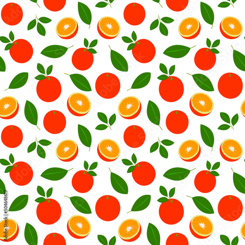 Flawless bright light pattern with fresh orange for fabric, drawing stickers, print on shirt, children's room wallpaper, fruit background. Slices of orange doodle on a cheerful background.