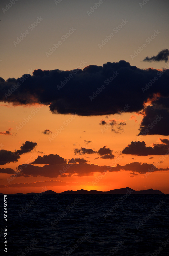 sunset scene with cloudy weather