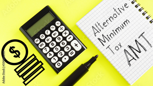 Obraz na płótnie Alternative Minimum Tax AMT is shown using the text