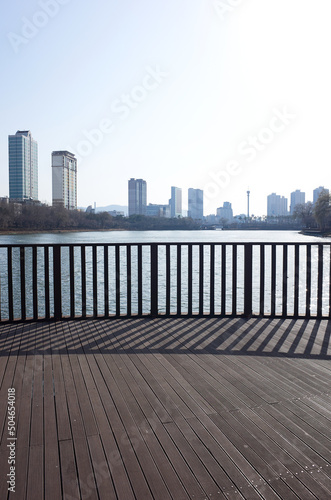 seokchon lake in Seoul, South Korea. 