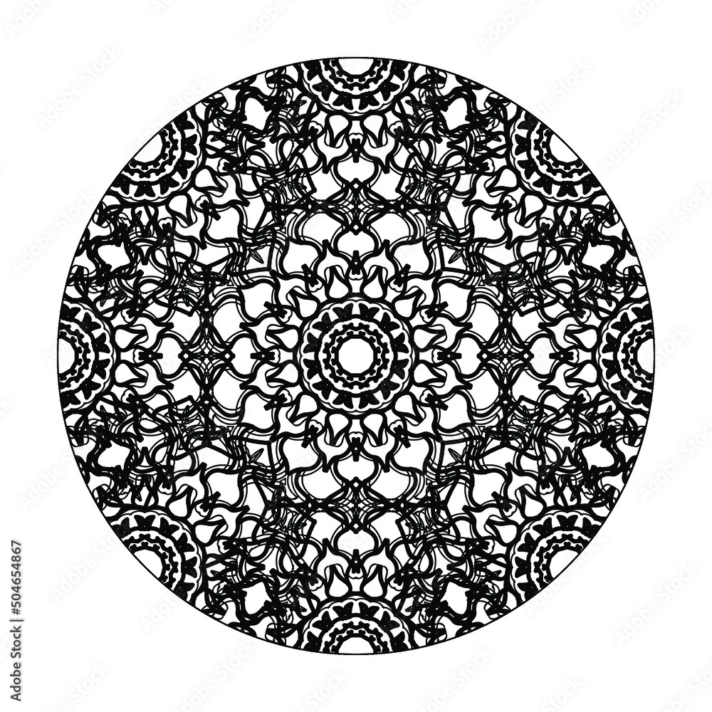 Vector round abstract circle. Mandala style.