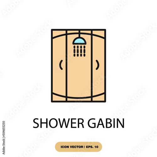 shower cabins icons  symbol vector elements for infographic web