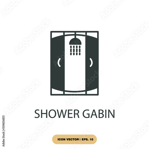 shower cabins icons  symbol vector elements for infographic web