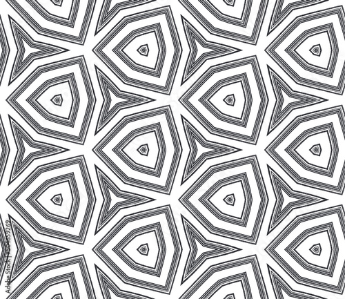 Geometric seamless pattern. Black symmetrical