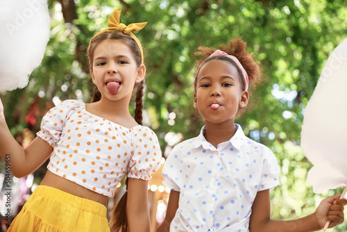 Cute little girls with cott...
