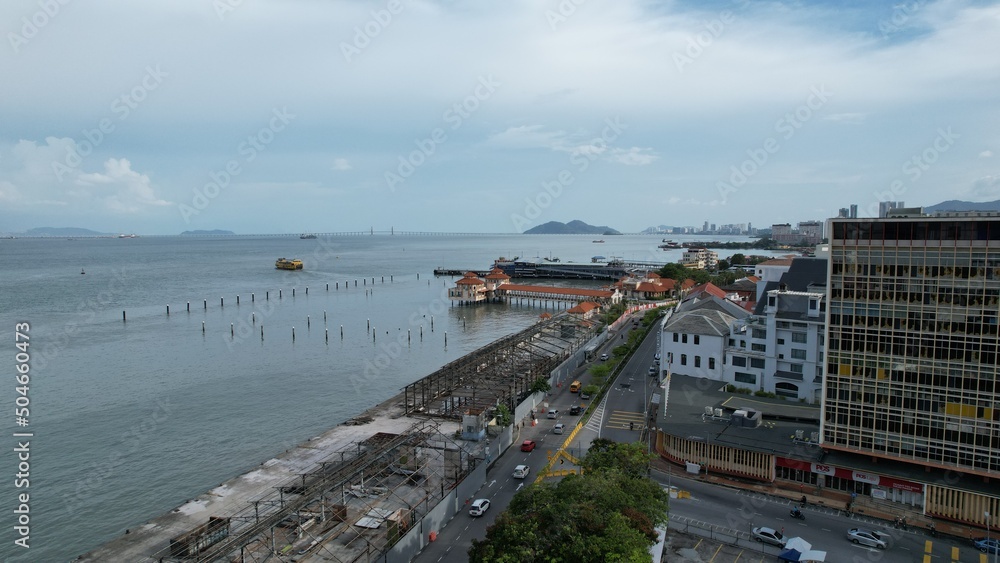 Georgetown, Penang Malaysia - May 13, 2022: The Swettenham Cruise Ship Terminal with Some Cruise Ships Docking