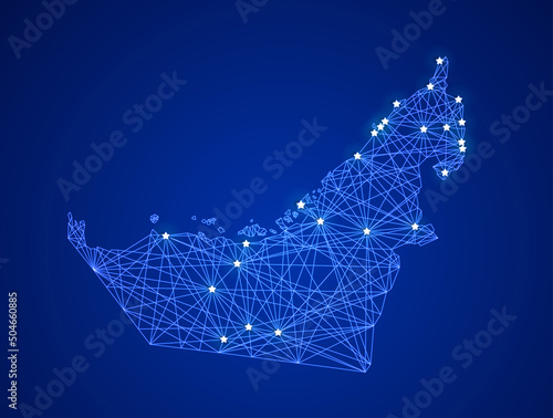 Communication network map of UAE