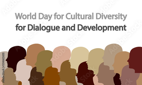 World Day for Cultural Diversity for Dialogue and Development people, vector art illustration.