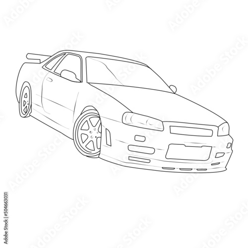 Street car outline vector