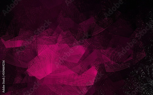 Dark Pink vector background with bent lines.