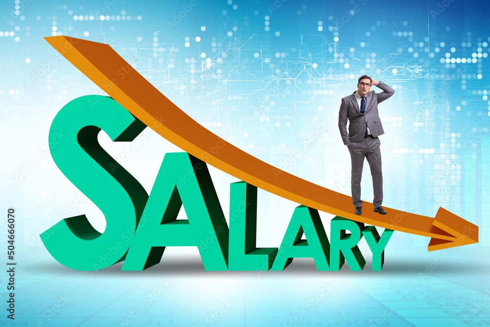 Fototapeta premium Salary inflation concept in crisis