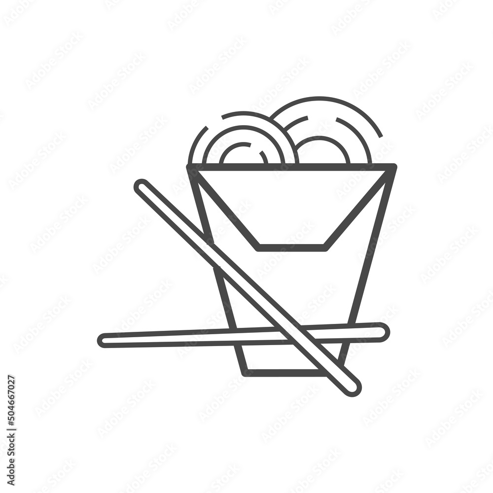 Vector linear icon with boxed noodle Vector linear icon with boxed noodle