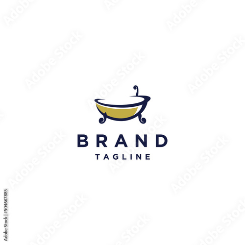 Abstract Simple Bathtub Logo Design. Classic bathtub logo design in luxury colors.