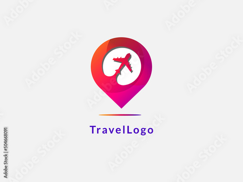Free Download transportation and traveling agency vector logo design with Pin, logo that usable for ticketing.transportation. vacation agency - GFXLoad