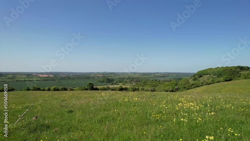 Beautiful Aerial view of Sharpenhoe Luton Side of Milton Keynes at England UK, The Gorgeous Rural Views. Drone's Footage photo